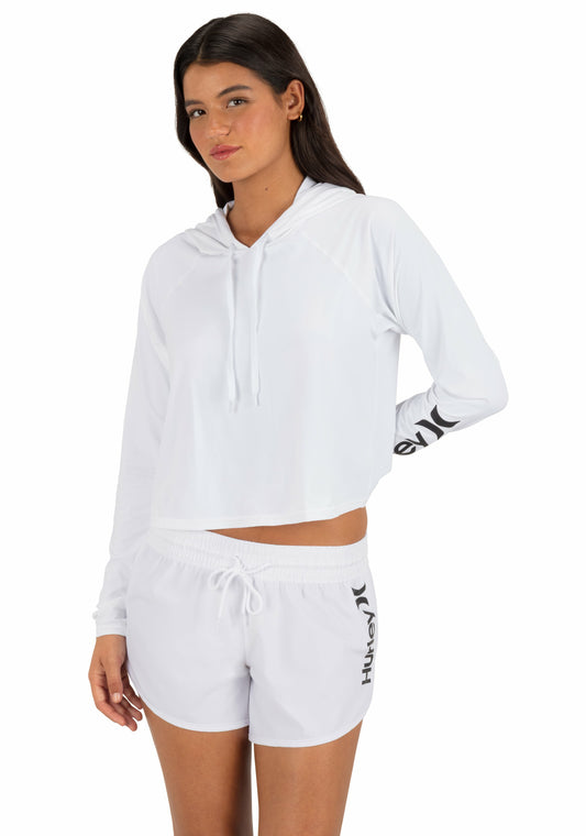 Hurley Womens One & Only Solid Long Sleeve Hooded Rashguard