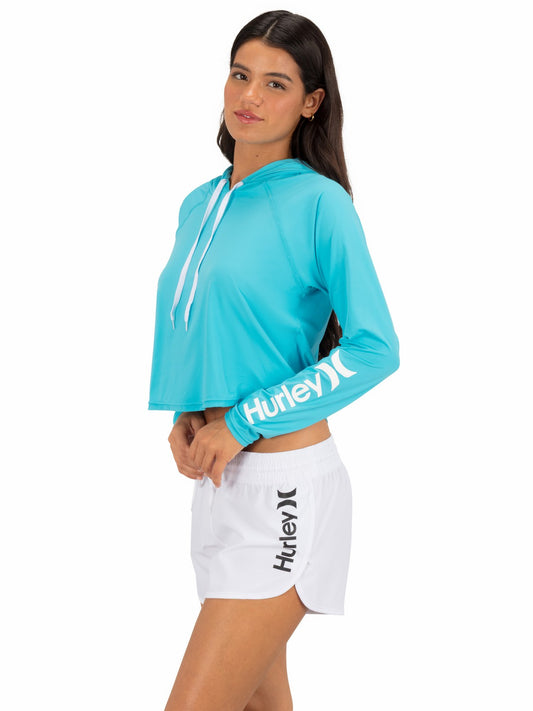 Hurley Womens One & Only Solid Long Sleeve Hooded Rashguard