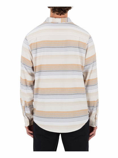 Hurley Mens Portland Stripe Stretch Flannel Long Sleeve