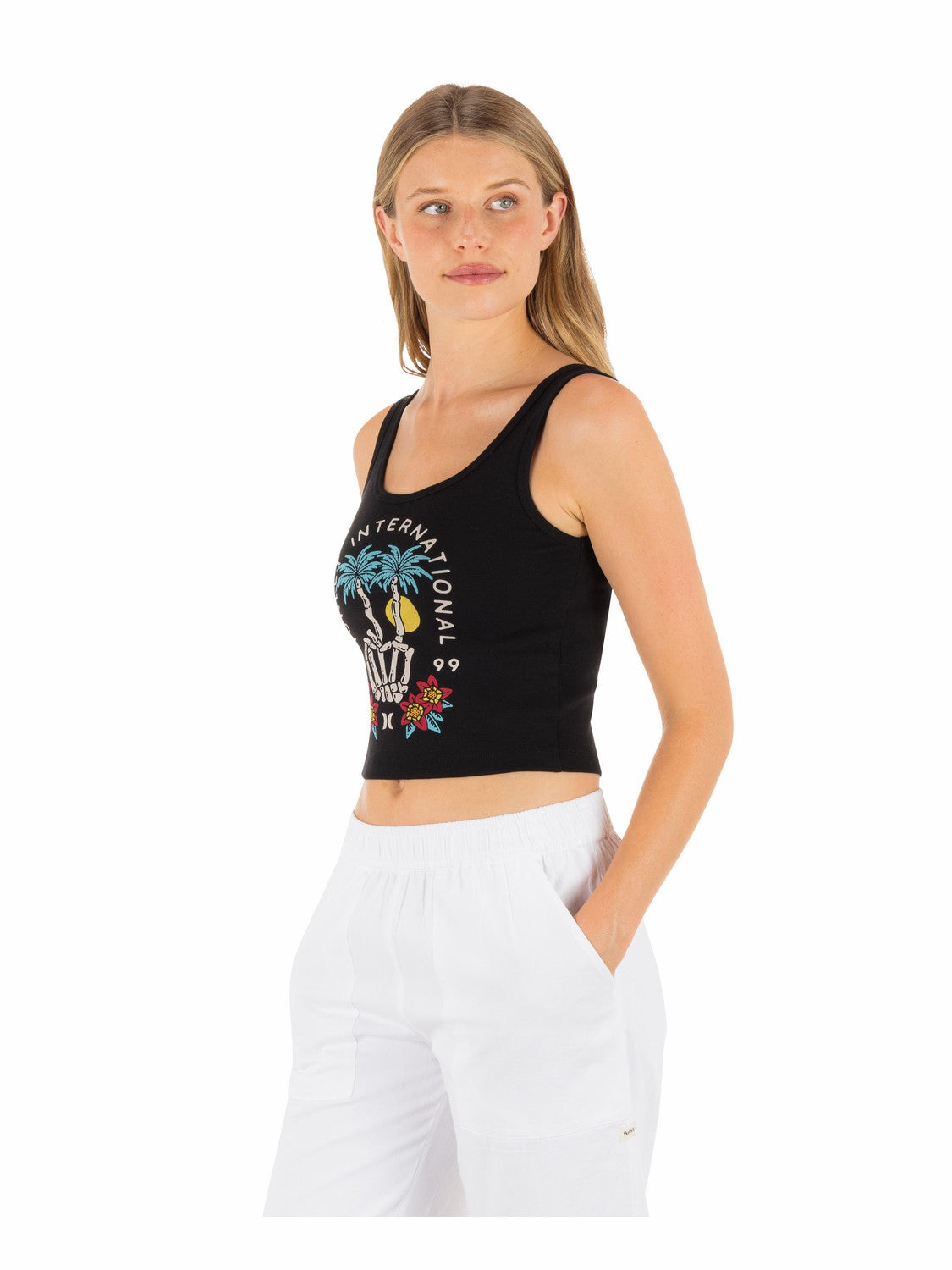 Hurley Womens Peacebone Scoop Crop Tank