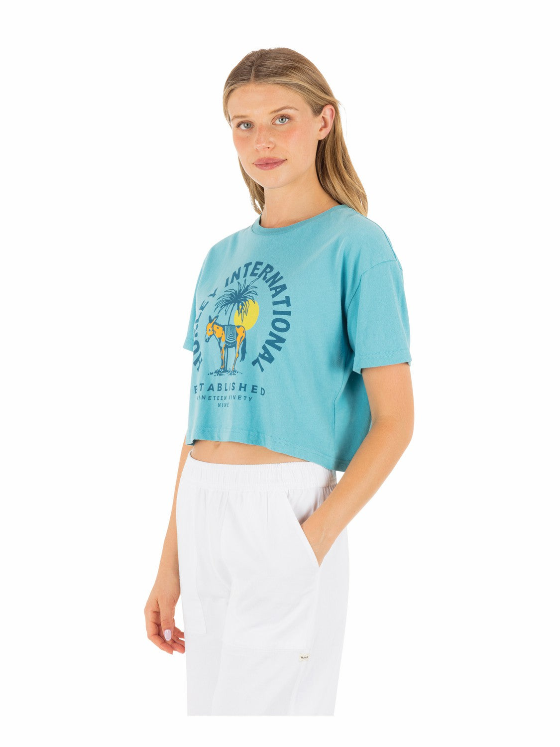 Hurley Womens Burro Boxy Crop Tee