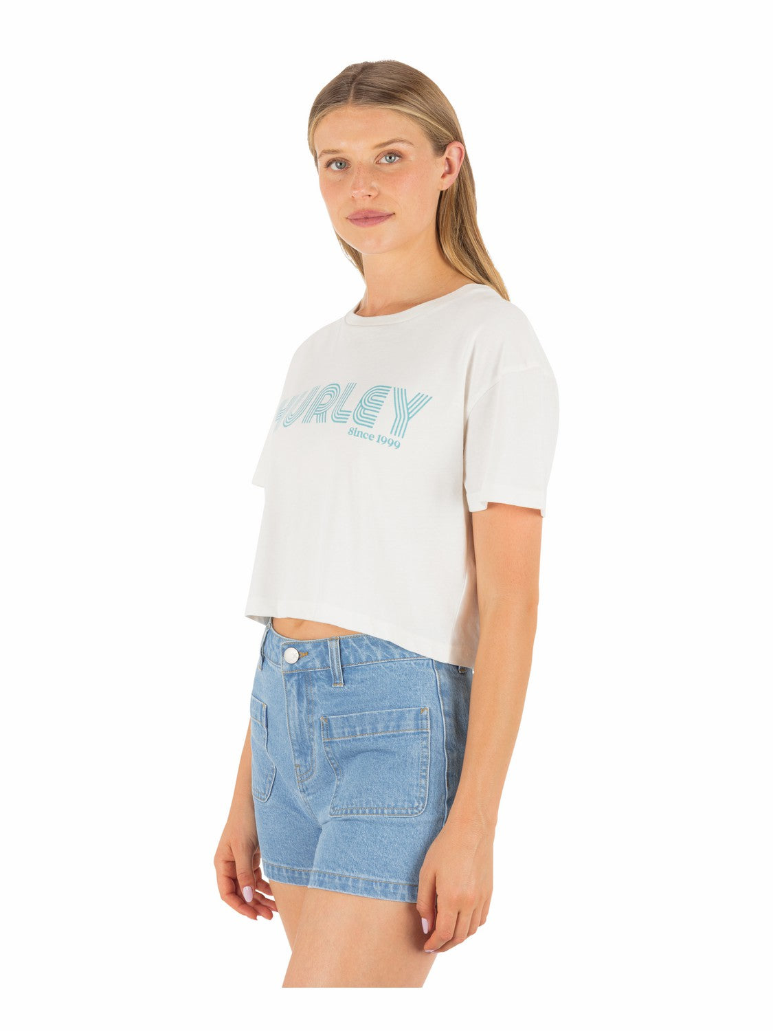 Hurley Womens Rollers Boxy Crop Tee