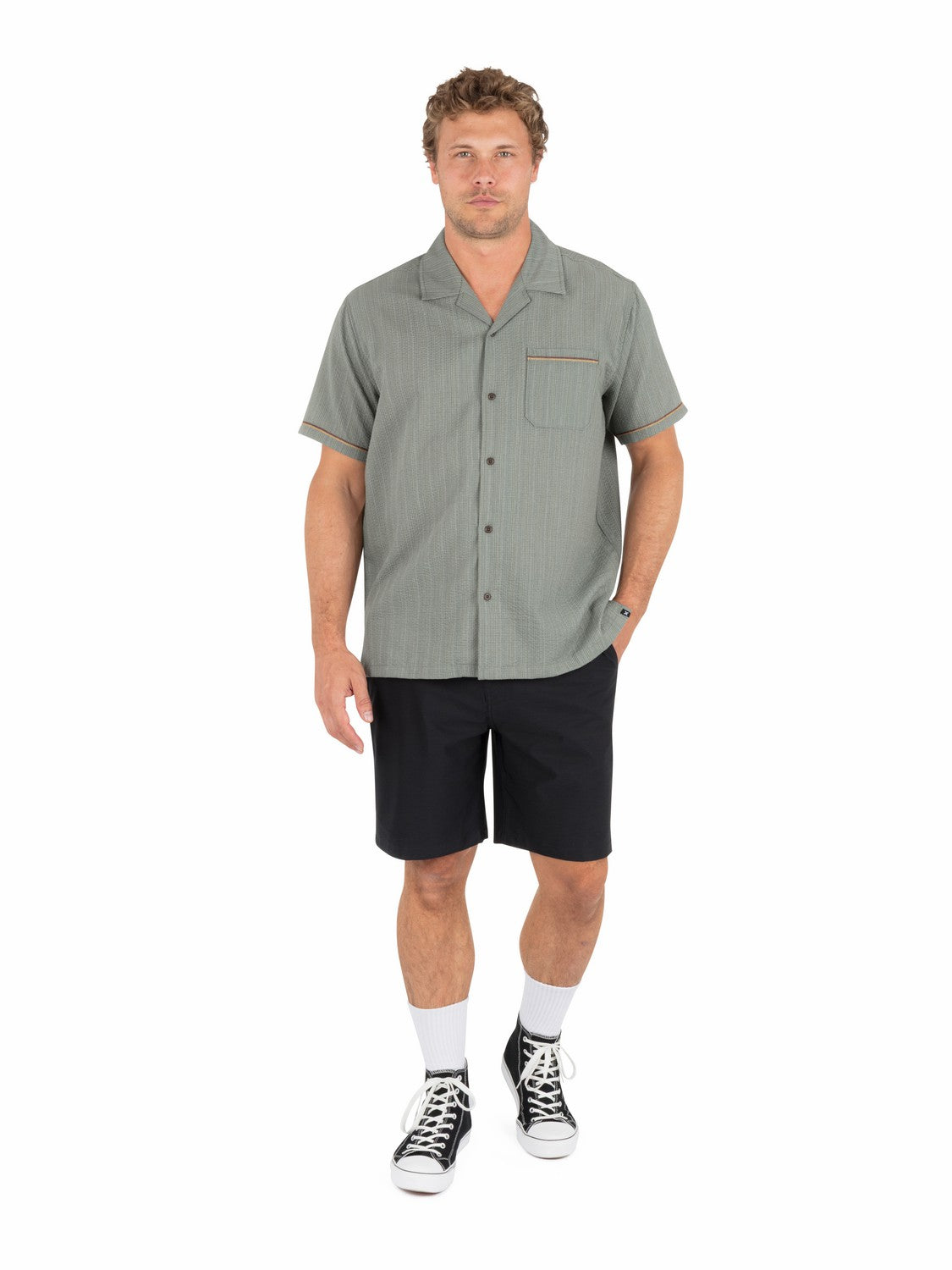 Hurley Mens Lay Day Camp Short Sleeve