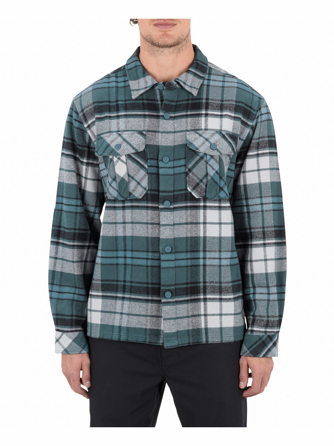 Hurley Mens Santa Cruz Seaside Flannel Long Sleeve