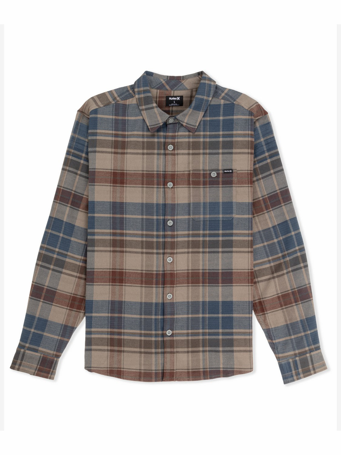 Hurley Mens Portland Stretch Flannel Long Sleeve