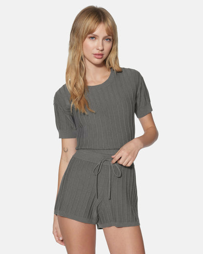 Hurley Womens Daylight Short Sleeve Sweater Top