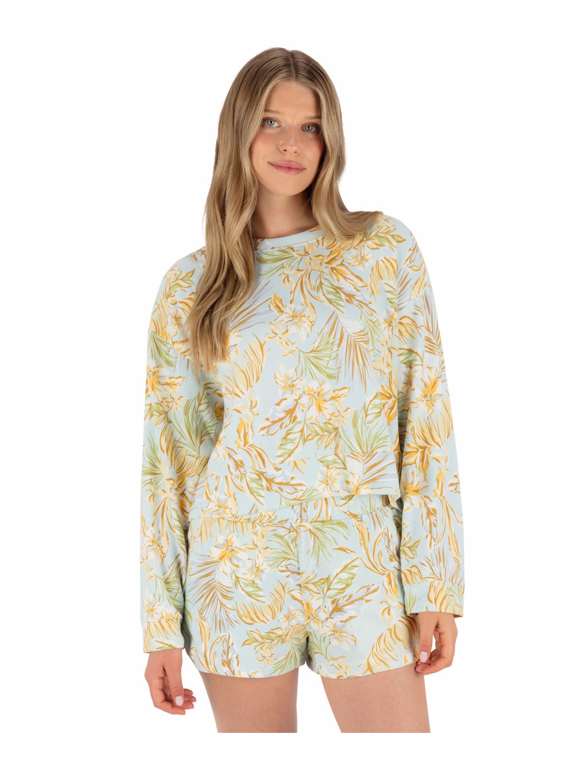 Hurley Womens Fall Palms Boxy Crew