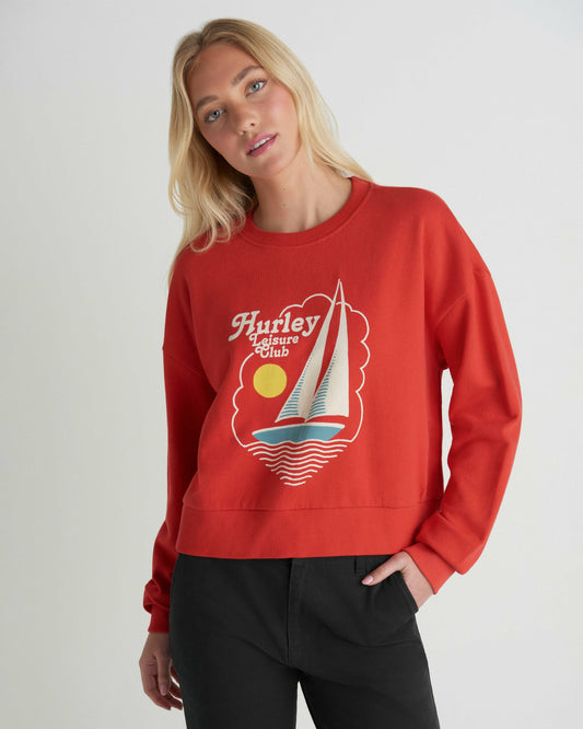 Hurley Womens Leisure Club Boxy Crew Sweatshirt