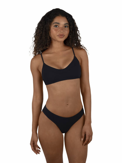 Hurley Womens Max Solid Mid Rise Cheeky Bottom