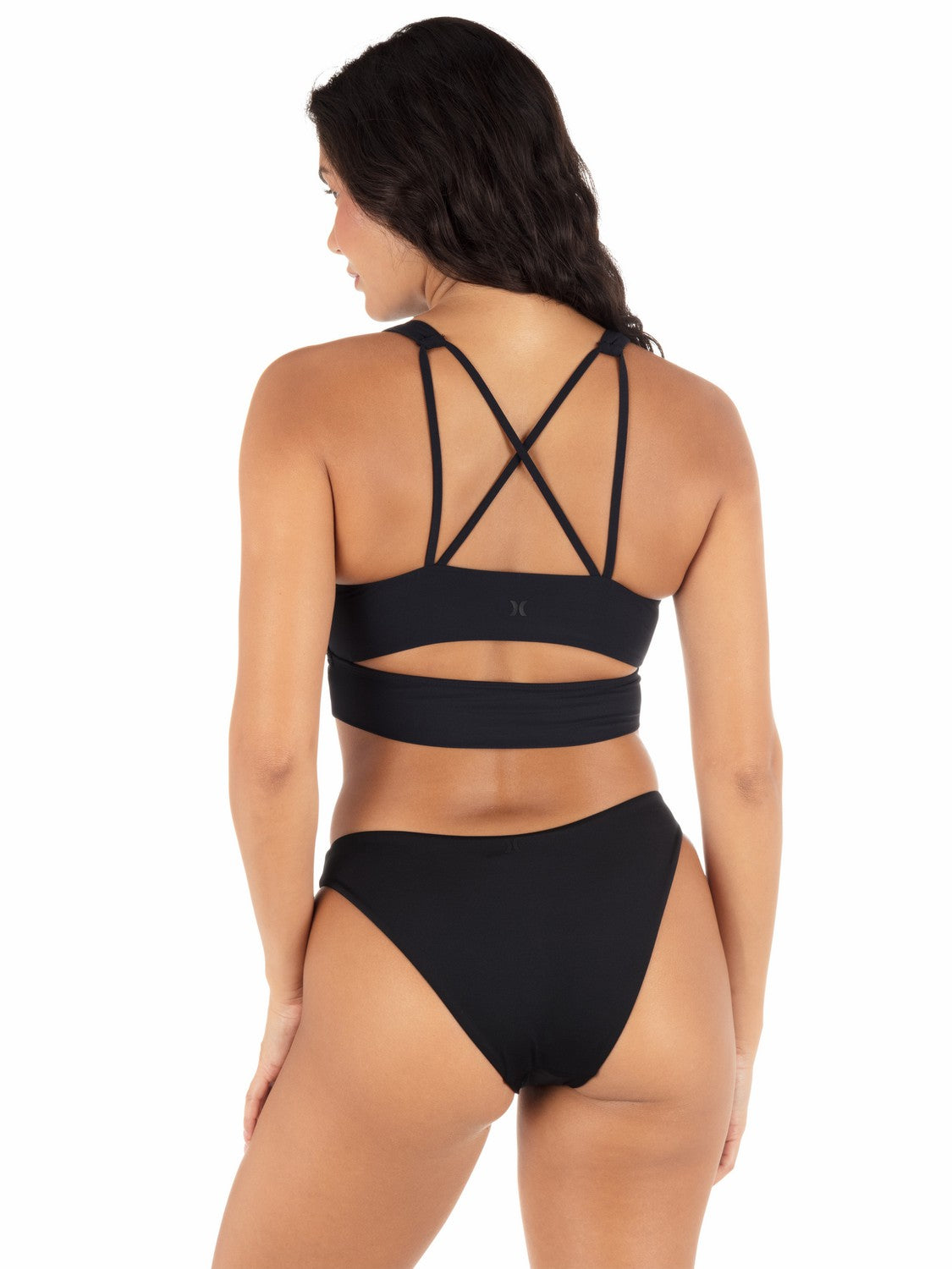 Hurley Womens Max Solid Mid Rise Cheeky Bottom