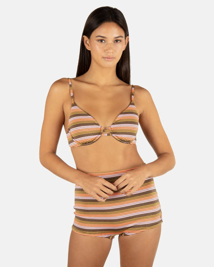 Hurley Womens Sunset Shine Stripe Tab Underwire Bra
