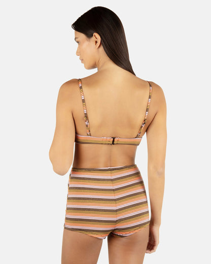 Hurley Womens Sunset Shine Stripe Tab Underwire Bra