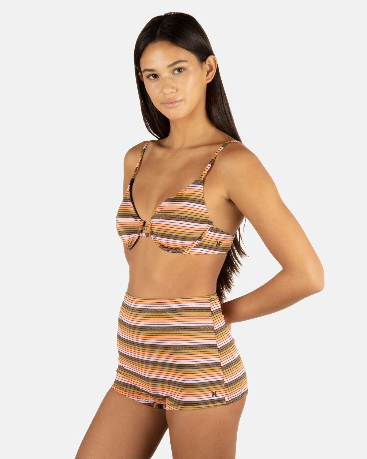 Hurley Womens Sunset Shine Stripe Tab Underwire Bra