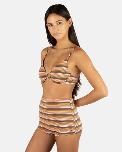 Hurley Womens Sunset Shine Stripe Tab Underwire Bra