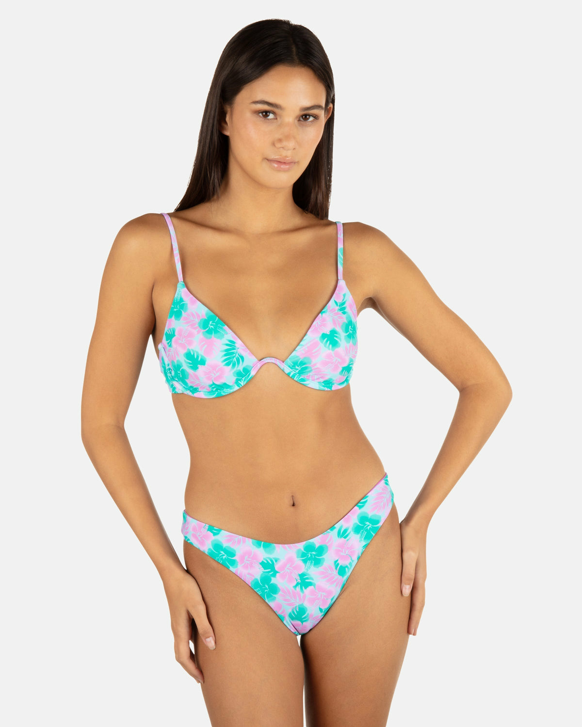 Hurley Womens Lani Floral Cheeky Scoop Reversible Bottom