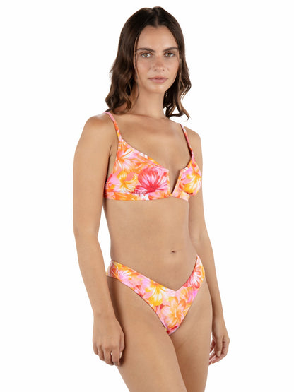 Hurley Womens Tropic Dreams V Wire Bralette Bikini Top