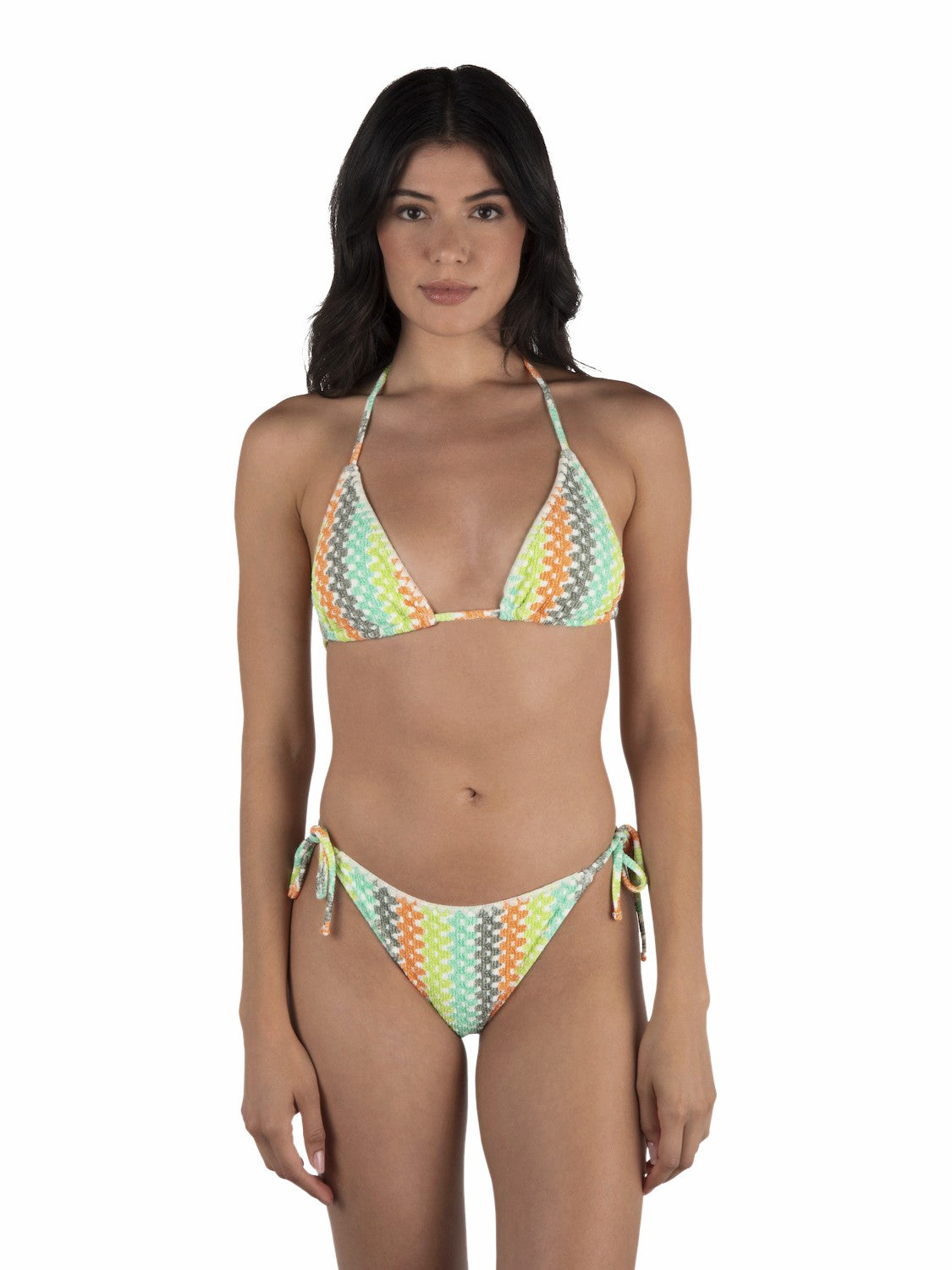 Hurley Womens Stripe Crochet Scrunch Cheeky Bottom