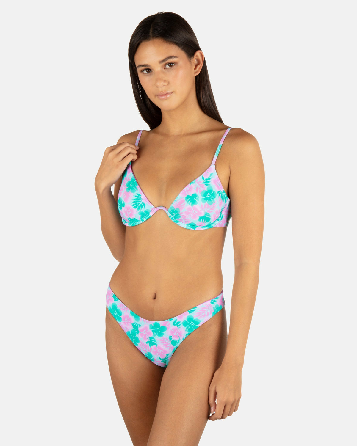 Hurley Womens Lani Floral Cheeky Scoop Reversible Bottom