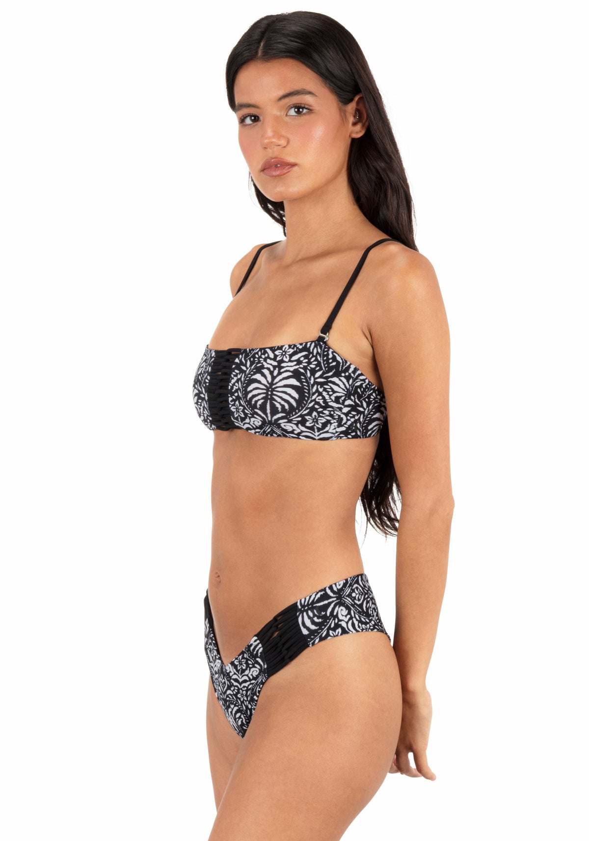 Hurley Womens Ikat Palm Skimpy V Front Bottom
