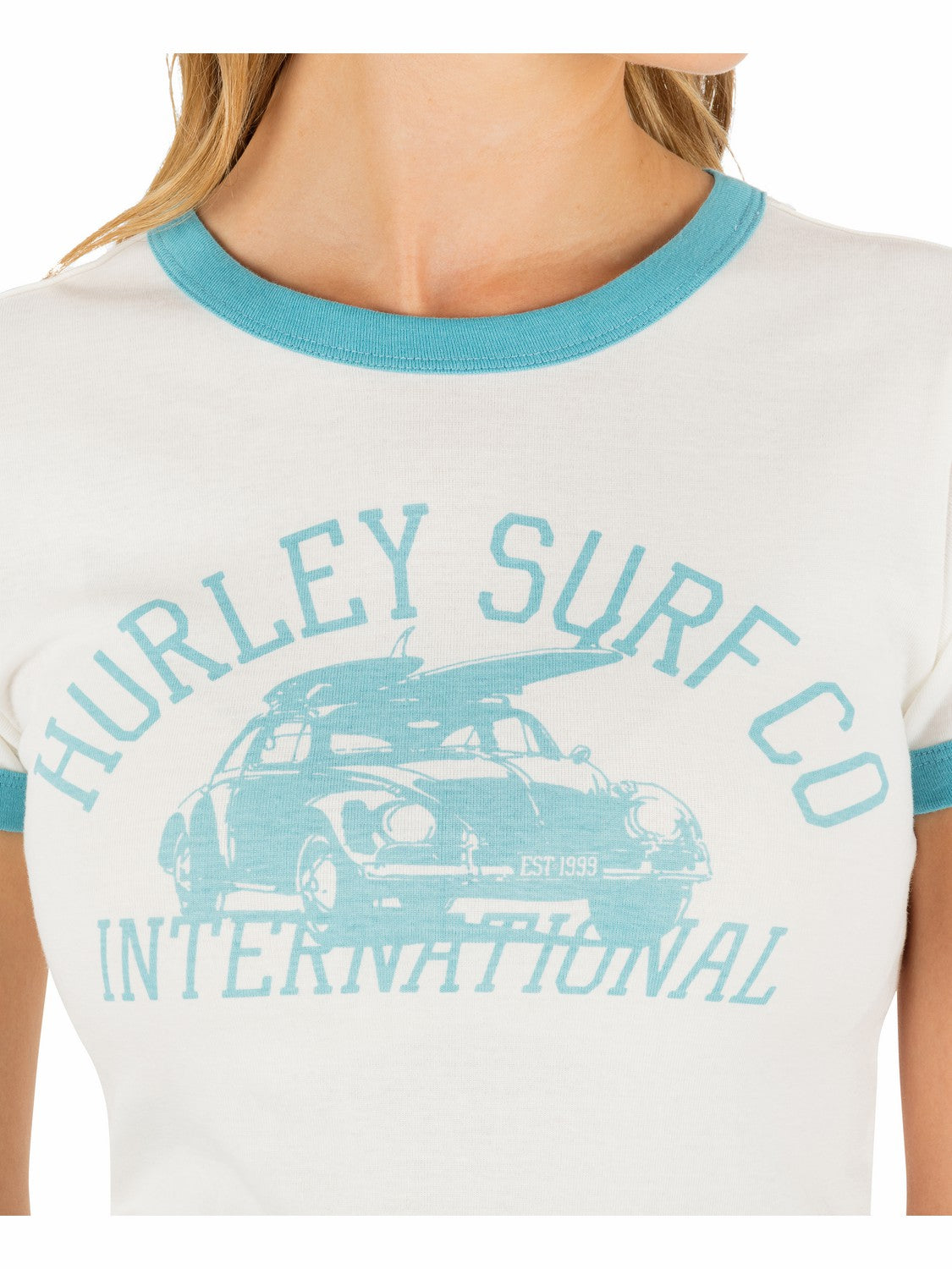 Hurley Womens Speedway Ringer Baby Tee