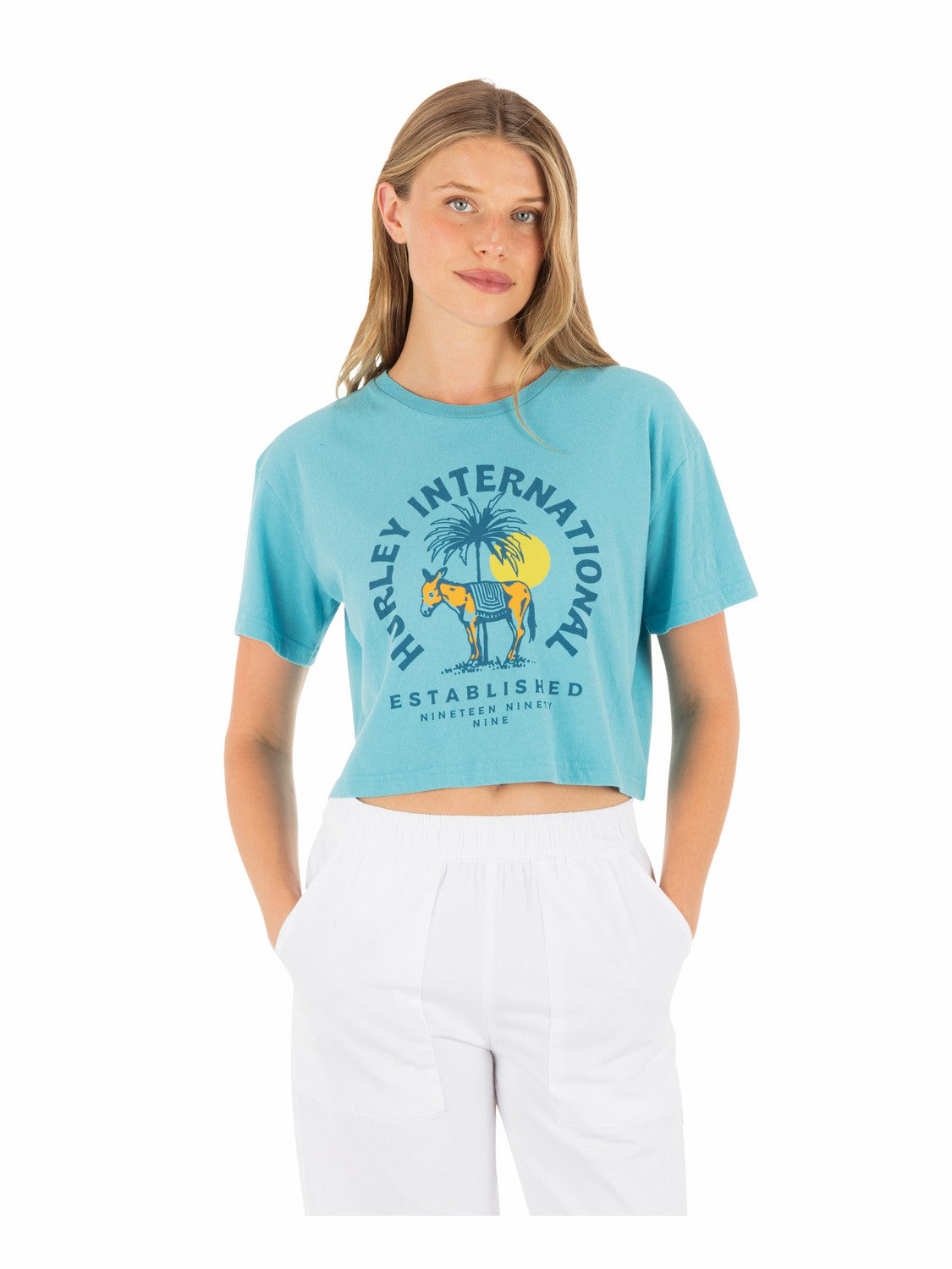 Hurley Womens Burro Boxy Crop Tee