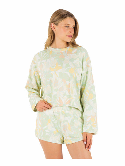 Hurley Womens Safari Floral Boxy Crew