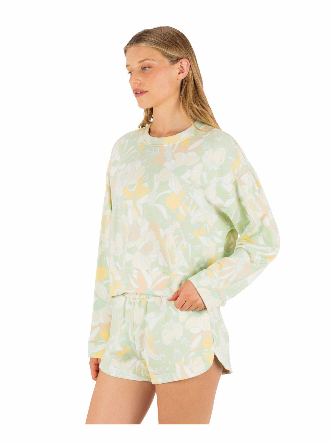 Hurley Womens Safari Floral Boxy Crew