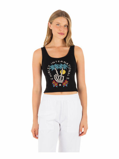 Hurley Womens Peacebone Scoop Crop Tank