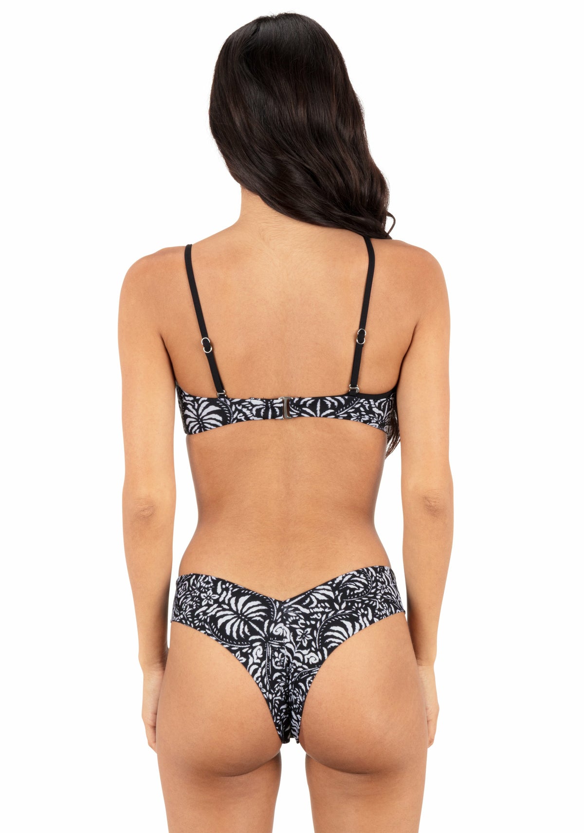 Hurley Womens Ikat Palm Skimpy V Front Bottom